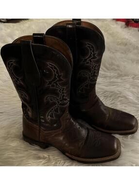 DAN POST FRANKLIN 11" WESTERN GENIUNE LEATHER MEN'S BOOTS 9.5D Cowboy square toe
